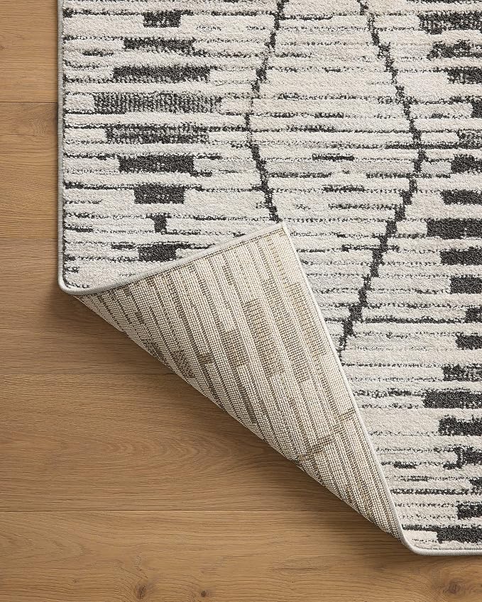 Loloi Kamala Collection KAM-02 Charcoal/Dove 2'-7" x 8'-0" Runner Rug
