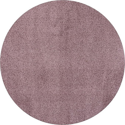 Eyely UES100R-8R Supersoft Haze Solid Low-Pile Indoor Area Rug, Coastal, Bohemian, Minimalist, Classic, Casual for Bedroom,Kitchen,Living Room,Non Shedding,Easy-Washing, Purple, 8' Round