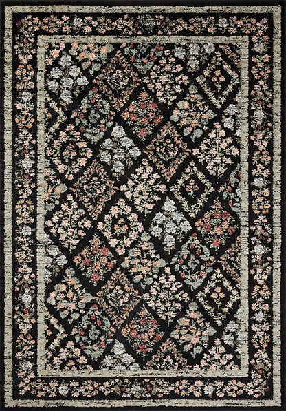 Loloi Rifle Paper Co. Laurel Collection LAU-04 Black/Multi 2'-8" x 8' Runner Rug