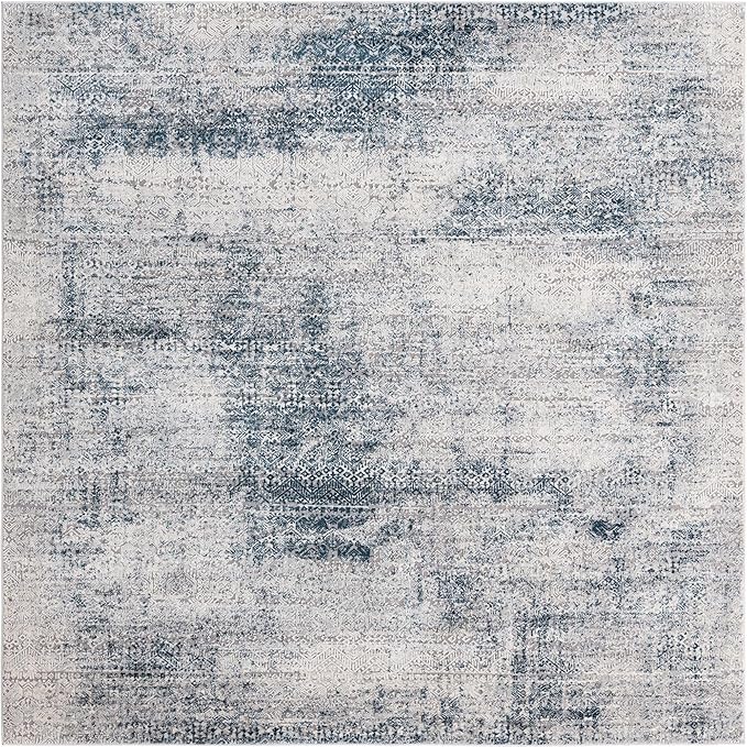 Unique Loom Finsbury Collection Area Rug - Sarah (7' 10" Square, Blue/ Ivory)