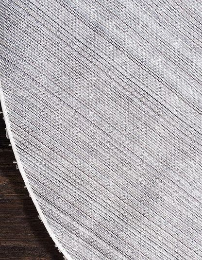 Unique Loom Solid Shag Collection Area Rug (8' Round, Snow White)