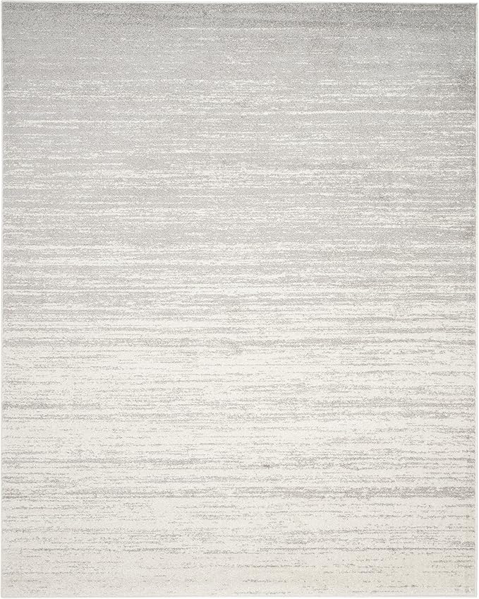 SAFAVIEH Area Rug 8x10 - Adirondack Collection - Large - Ivory & Silver, Modern Ombre Design, Non Shedding & Easy to Clean, Ideal for Living Room, Bedroom, Office, Dining Space (ADR113B)