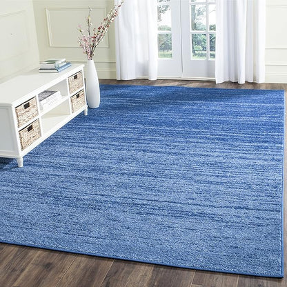 SAFAVIEH Adirondack Collection Area Rug - 6' Square, Light Blue & Dark Blue, Modern Ombre Design, Non Shedding & Easy to Clean, Ideal for Living Room, Bedroom, Office, Dining Space (ADR113F)