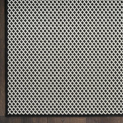 Nourison Home Courtyard Black White 10' x 14' Area Rug - Easy Clean, Non Shedding, Bed Room, Living Room, Dining Room, Kitchen (10' x 14')