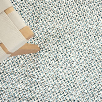 Nourison Home Courtyard Ivory Aqua 9' x 12' Area Rug - Easy Clean, Non Shedding, Bed Room, Living Room, Dining Room, Kitchen (9' x 12')