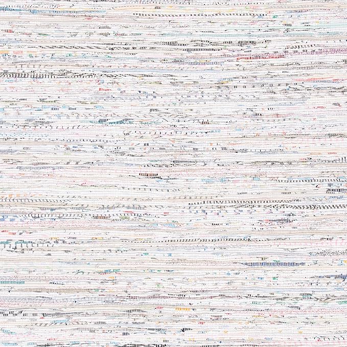 SAFAVIEH Rag Rug Collection Runner Rug - 2'3" x 9', Ivory & Multi, Handmade Boho Stripe Cotton, Ideal for High Traffic Areas in Living Room, Bedroom (RAR121G)