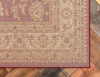 Unique Loom Voyage Collection Traditional Oriental Classic Intricate Design Area Rug (4' 0 x 6' 0 Rectangular, Red/Gold)