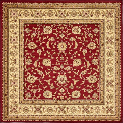 Unique Loom Voyage Collection Traditional Oriental Classic Intricate Design Area Rug (10' 0 x 10' 0 Square, Red/Gold)