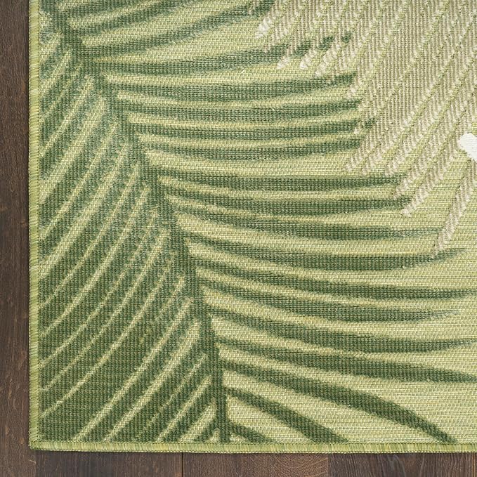 Nourison Home Suncoast Green 4' x 6' Area Rug - Easy Clean, Non Shedding, Bed Room, Living Room, Dining Room, Kitchen (4' x 6')