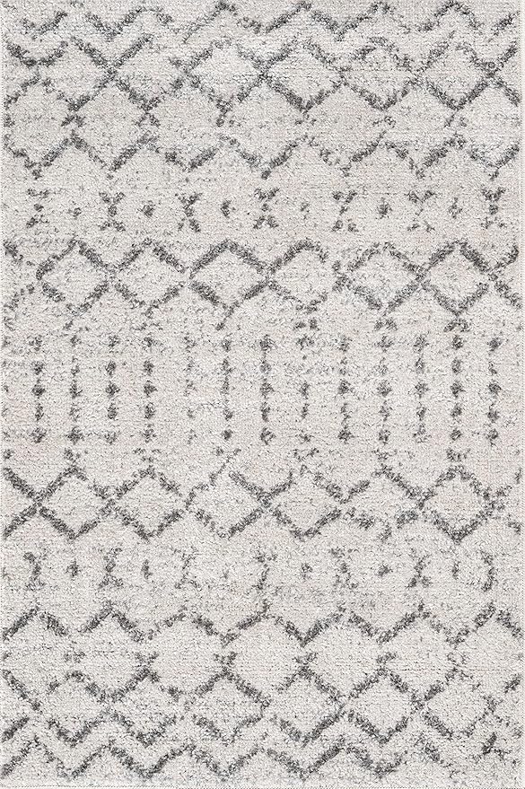 JONATHAN Y Boho Vintage Diamond Cream/Gray Indoor Area Rug 2X3 ft, Moroccan Hype for Living Room, Bedroom, Kitchen, Office, Easy-Cleaning, High Traffic, Pet-Friendly, Non-Shedding (MOH101B-23)
