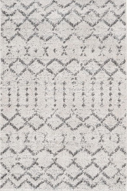 JONATHAN Y Boho Vintage Diamond Cream/Gray Indoor Area Rug 2X3 ft, Moroccan Hype for Living Room, Bedroom, Kitchen, Office, Easy-Cleaning, High Traffic, Pet-Friendly, Non-Shedding (MOH101B-23)