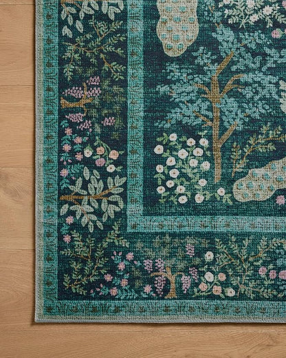 Loloi Rifle Paper Co. Canopy Collection CNP-05 Teal 2'-0" x 3'-0" Accent Rug