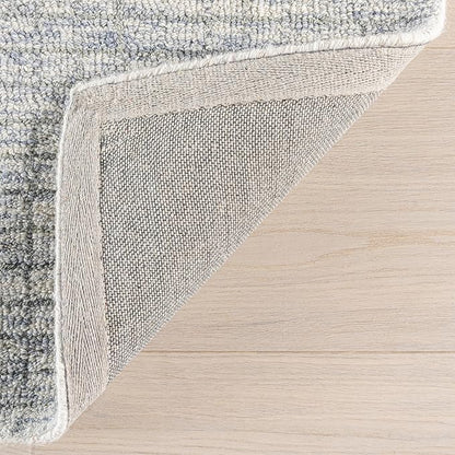 Rugs USA Melrose Light Blue/Ivory, 8'6" x 11'6", Handmade, Wool & Cotton, Soft and Cozy, High Traffic, Stain Resistant, Easy Clean, Durable Area Rug for Bedroom, Living Room, Dining Space, Entryway