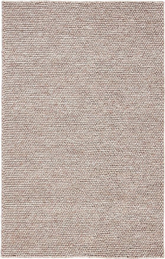 SAFAVIEH Natura Collection Area Rug - 4' Square, Brown, Handmade Wool Blend, Textured Design, Ideal for Living Room, Bedroom, Dining Space (NAT620T)