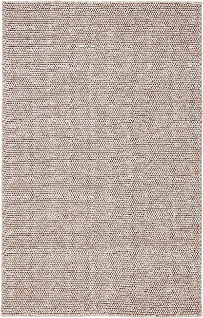 SAFAVIEH Natura Collection Area Rug - 4' Square, Brown, Handmade Wool Blend, Textured Design, Ideal for Living Room, Bedroom, Dining Space (NAT620T)
