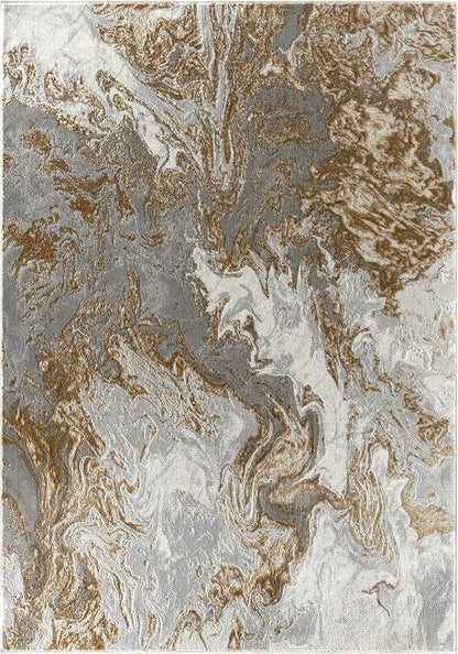 LUXE WEAVERS Marble Swirl Abstract Area Rug, Gray 5x7