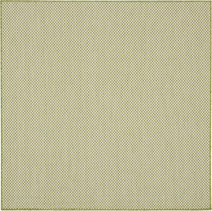 Nourison Home Courtyard Ivory Green 4' x Square Area Rug - Easy Clean, Non Shedding, Bed Room, Living Room, Dining Room, Kitchen (4' x Square)
