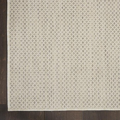 Nourison Home Courtyard Ivory Silver 2'2" x 12' Area Rug - Easy Clean, Non Shedding, Bed Room, Living Room, Dining Room, Kitchen (12' Runner)