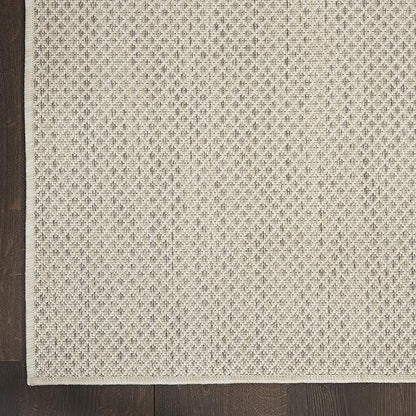 Nourison Home Courtyard Ivory Silver 2'2" x 10' Area Rug - Easy Clean, Non Shedding, Bed Room, Living Room, Dining Room, Kitchen (10' Runner)