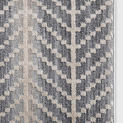Well Woven Custom Size Hallway & Stair Runner- Harlow Rhodes Grey 31 Inches Wide x 3 Feet Long Runner (31" x 3') Runner Rug - Contemporary Design, Ultra-Soft, Easy-Clean