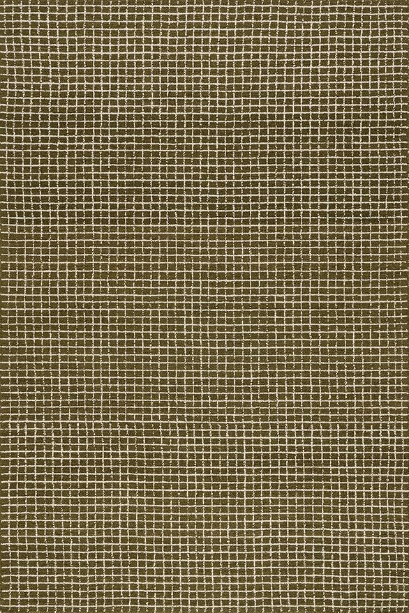 Rugs USA 3x5 Melrose Checked Wool Indoor Area Rug, Contemporary Farmhouse Moss/Ivory for Living Room, Bedroom, Office, Entryway, Hallway