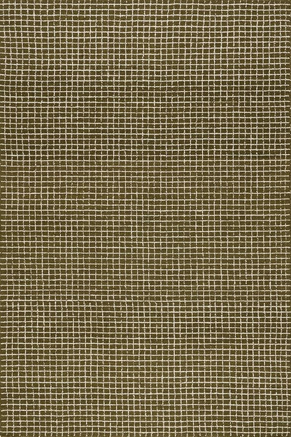Rugs USA Melrose Checked Wool Area Rug - 5x8 Area Rug Contemporary Moss/Ivory for Living Room Bedroom Dining Room Kitchen