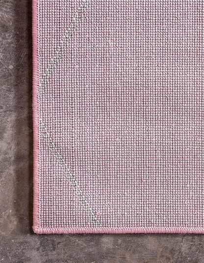 Unique Loom Trellis Frieze Collection Area Rug - Geometric (8' x 11', Light Pink/ Ivory)
