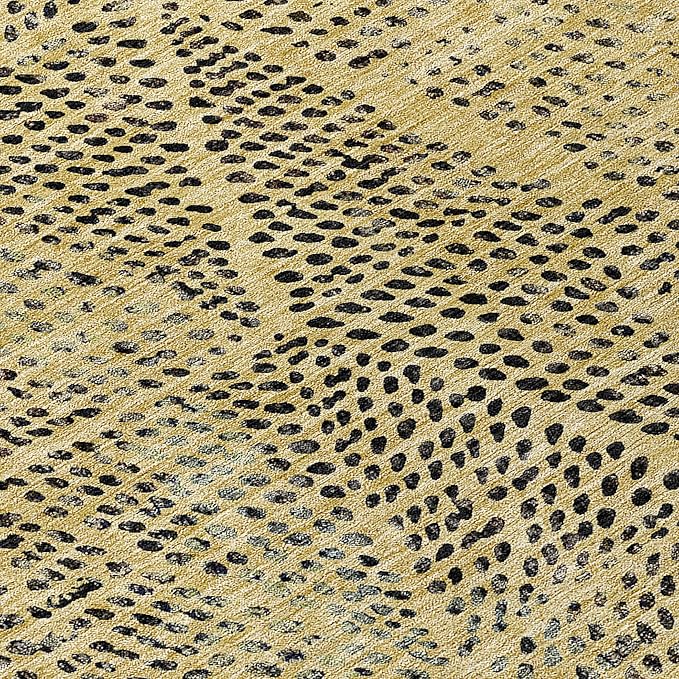 Addison Rugs Chantille ACN591 Gold 2'3" x 7'6" Indoor Outdoor Hallway Runner Rug, Stain Resistant Washable Kitchen Area Carpet for Bathroom, Laundry and Bedroom Rug
