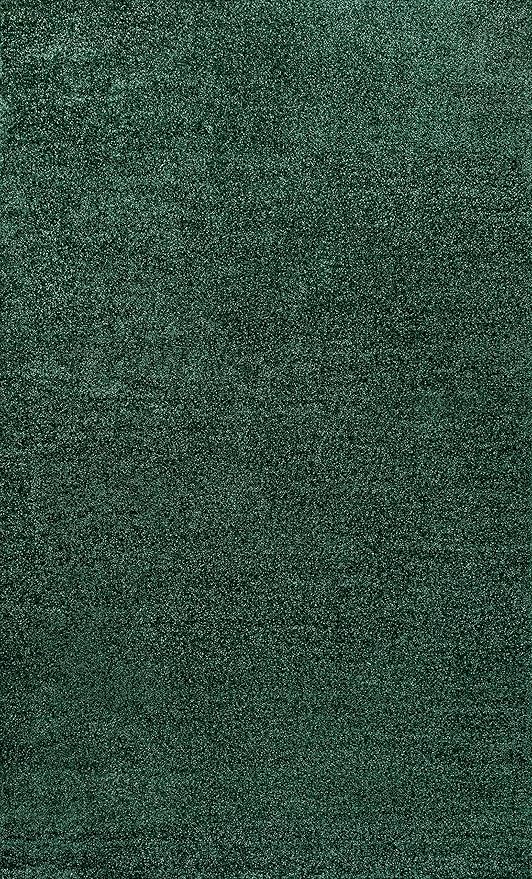 Eyely UES100L-4 Supersoft Haze Solid Low-Pile Indoor Area Rug Casual;Contemporary;Solid;Traditional, Bedroom, Kitchen, Living Room, Easy-Cleaning, Non-Shedding, 4 X 6, Emerald