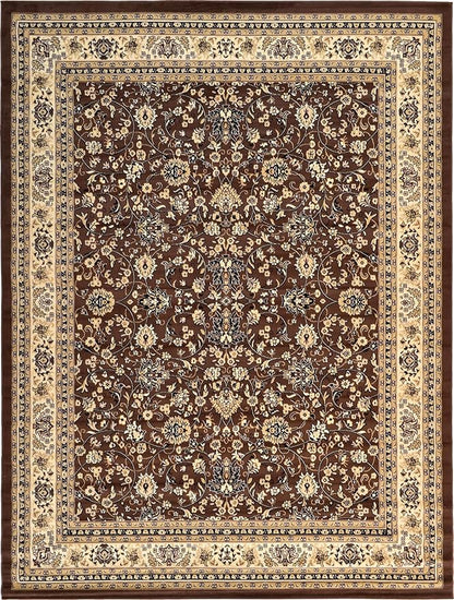Unique Loom Sialk Hill Collection Area Rug - Washington (9' 10" x 13' 1" Rectangle Brown/Black)