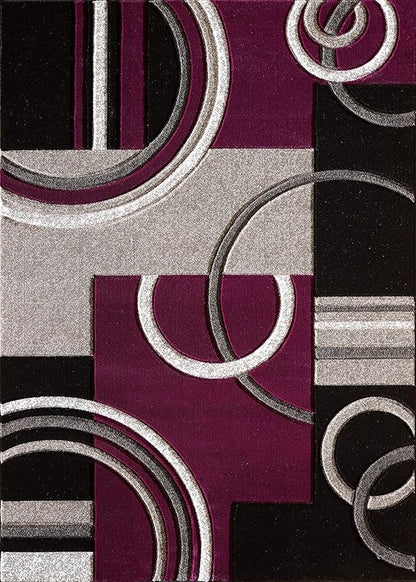 GLORY RUGS Area Rug 2x3 Door Mat Purple Geometric Soft Floor Carpet with Premium Fluffy Texture for Indoor Living Dining Room and Bedroom Area