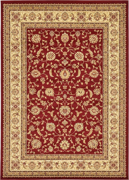 Unique Loom Voyage Collection Traditional Oriental Classic Intricate Design Area Rug (8' 0 x 11' 4 Rectangular, Red/Gold)