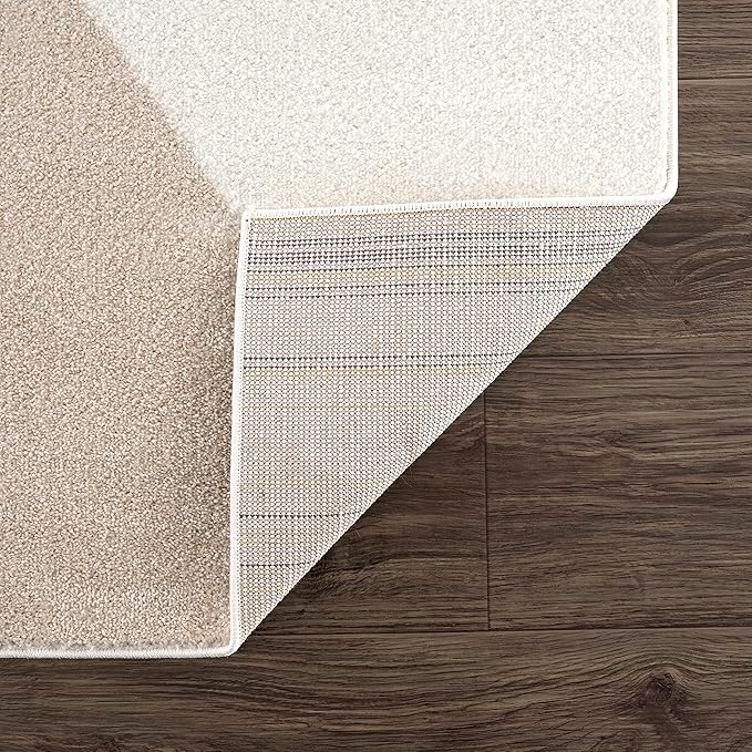 Abani Rugs Cream and Pink 6 ft. X 9 ft. Contemporary mid-Century Rug with Beige and Pink Geometric Circle. Minimalistic Design Rectangular Area Rug. Turkish Stain Resistant Area Rug.