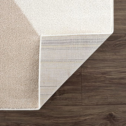 Abani Rugs Cream and Pink 4 ft. X 6 ft. Contemporary mid-Century Rug with Beige and Pink Geometric Circle. Minimalistic Design Rectangular Area Rug. Turkish Stain Resistant Area Rug.