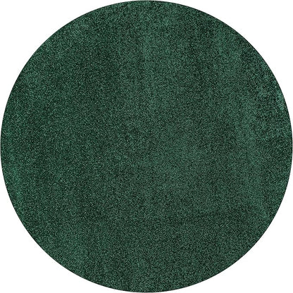 Eyely UES100L-6R Supersoft Haze Solid Low-Pile Indoor Area Rug, Coastal, Bohemian, Minimalist, Classic, Casual for Bedroom,Kitchen,Living Room,Non Shedding,Easy-Washing, Green, 6' Round