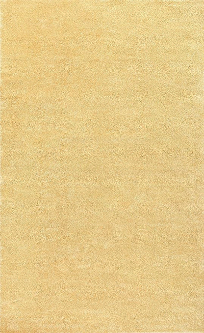 Eyely UES100B-5 Supersoft Haze Solid Low-Pile Indoor Area Rug Casual;Contemporary;Solid;Traditional, Bedroom, Kitchen, Living Room, Easy-Cleaning, Non-Shedding, 5 X 8, Mustard