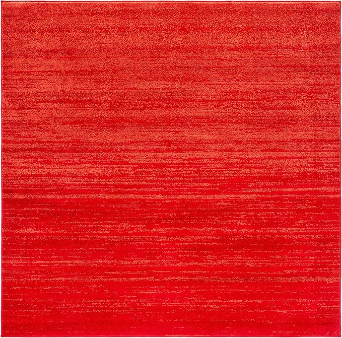 SAFAVIEH Adirondack Collection Area Rug - 6'7" Square, Red & Grey, Modern Ombre Design, Non Shedding & Easy to Clean, Ideal for Living Room, Bedroom, Office, Dining Space (ADR113Q)