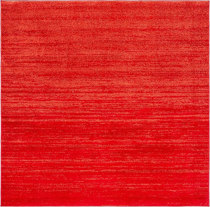 SAFAVIEH Adirondack Collection Area Rug - 6'7" Square, Red & Grey, Modern Ombre Design, Non Shedding & Easy to Clean, Ideal for Living Room, Bedroom, Office, Dining Space (ADR113Q)