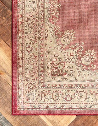 Unique Loom Reza Collection Traditional Persian Style Area Rug, 6 x 9 ft, Burgundy/Ivory