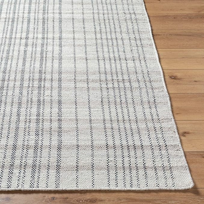 Mark&Day Wool Rugs, 6x9 Ishaq Cottage Slate Area Rug, Grey Silver Carpet for Living Room, Bedroom or Kitchen (6' x 9')