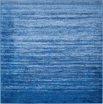 SAFAVIEH Adirondack Collection Area Rug - 9' Square, Light Blue & Dark Blue, Modern Ombre Design, Non Shedding & Easy to Clean, Ideal for Living Room, Bedroom, Office, Dining Space (ADR113F)