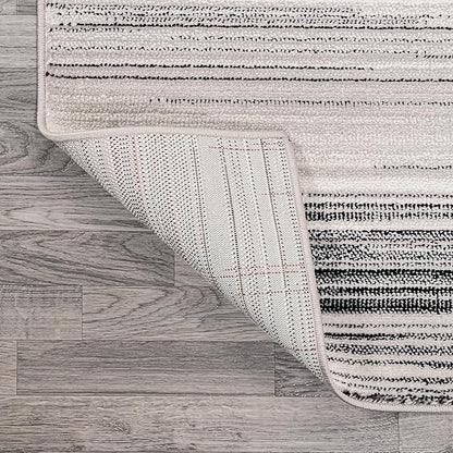 JONATHAN Y Austin Gradient Striped Gray/Black Indoor Area Rug, 4x6, Modern, Contemporary, Easy-Cleaning for Living Room, Bedroom, Kitchen, Pet Friendly, Non-Shedding (LUX103A-4)