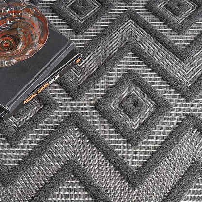 Nourison Home Versatile Charcoal Black 7' x 10' Area Rug - Easy Clean, Non Shedding, Bed Room, Living Room, Dining Room, Kitchen (7' x 10')