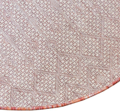 Unique Loom Outdoor Trellis Collection Area Rug - Tribal Trellis (3' 3" x 5' 3" Oval, Rust Red/ Ivory)