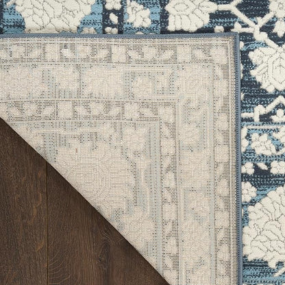 Nourison Home Grace Blue 7'10" x 9'10" Area Rug - Easy Clean, Non Shedding, Bed Room, Living Room, Dining Room, Kitchen (8' x 10')