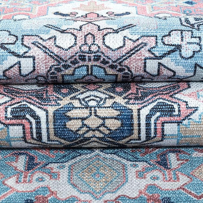 Washable Area Rug. Modern Farmhouse. Vintage. Turkish. Bohemian. Distressed. Oriental. Traditional. Rugs for Living Room. Dining. Bedroom. Office. Entryway. Foyer. (861NT, 9'5" x 14')
