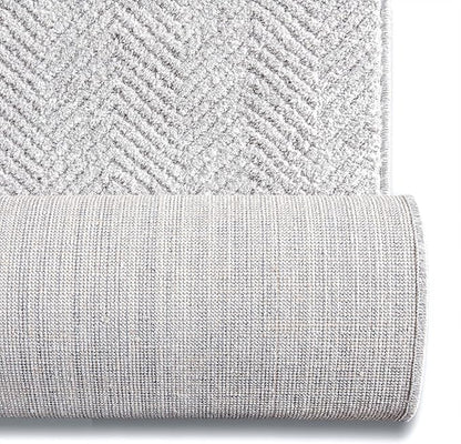 Well Woven Custom Size Hallway & Stair Runner- Harlow Pompeii Light Grey 31 Inches Wide x 50 Feet Long Runner (31" x 50') Runner Rug - Modern Chevron Pattern, Ultra-Soft, Easy-Clean