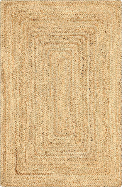 Savi Home Hand Woven Jute Braided Rug, 2'x3' - Natural, Reversible Boho Entry Area Rugs for Kitchen, Living Room, Farmhouse Indoor Outdoor Decorative Floor Rug, 24x36 Inches