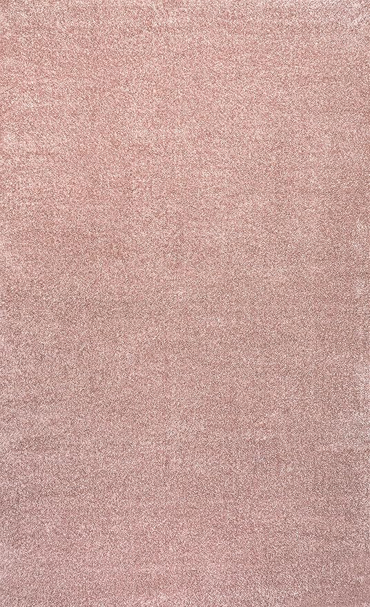 JONATHAN Y Haze Solid Low-Pile Pink Indoor Area Rug 4x6, Coastal,Bohemian,Minimalist,Classic, Easy-Cleaning for Living Room,Bedroom,Kitchen,Pet Friendly,Non-Shedding (SEU100P-4)