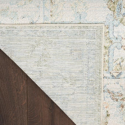Nourison Home Astra Machine Washable Blue Green 2'2" x 8' Area Rug - Easy Clean, Non Shedding, Bed Room, Living Room, Dining Room, Kitchen (8' Runner)